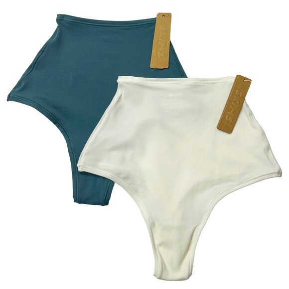 SKIMS Fits Everybody High Waisted Thong Lot of 2 Marble Kyanite XXS - Picture 1 of 11